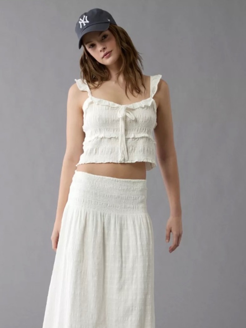 AE Smocked Ruffle Tank Top